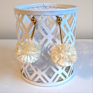 J Crew Pom Pom Earrings in Off White